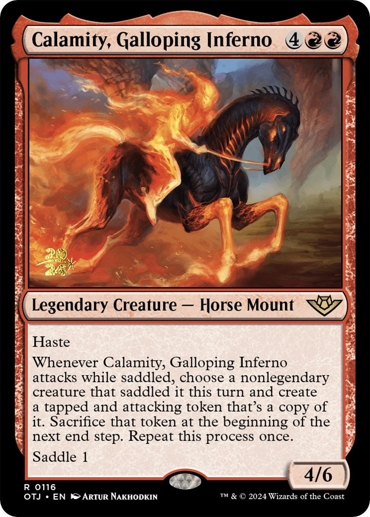 Calamity, Galloping Inferno [Outlaws of Thunder Junction Prerelease Promos] | Webway Games