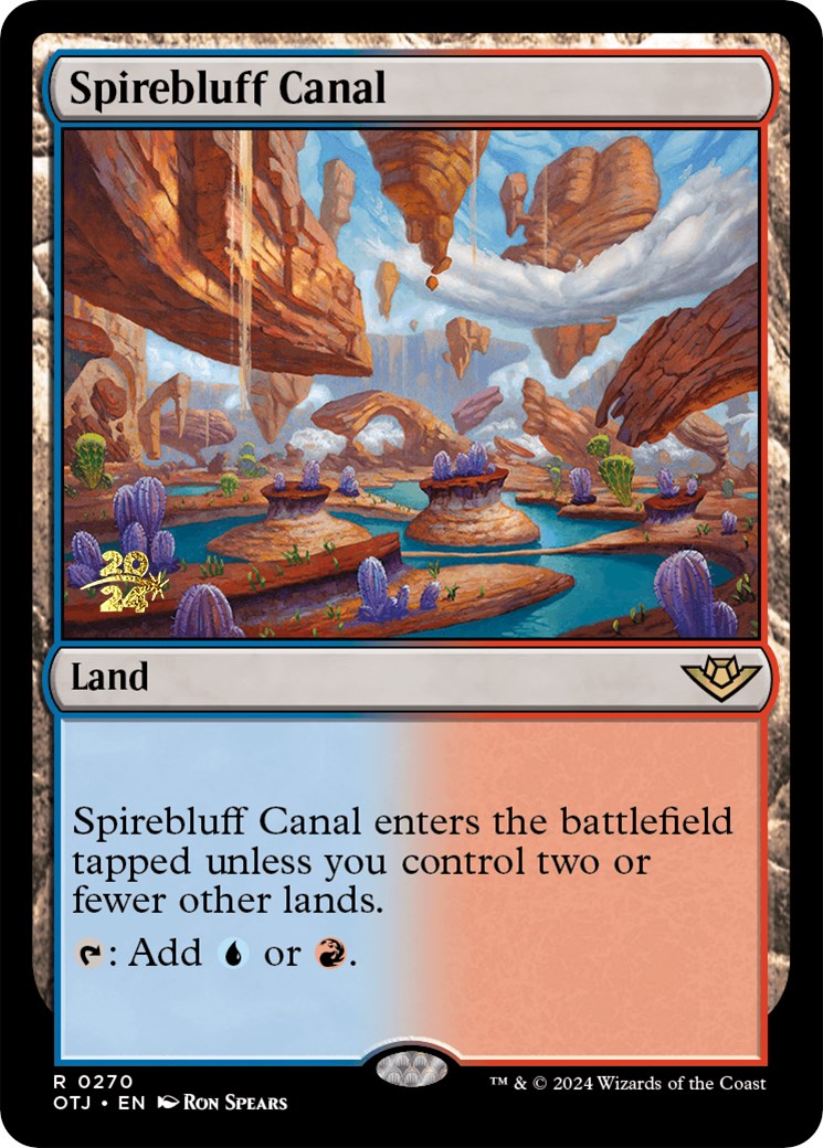 Spirebluff Canal (OTJ) [Outlaws of Thunder Junction Prerelease Promos] | Webway Games