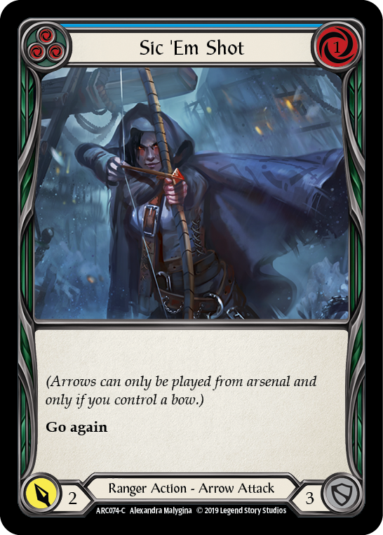Sic 'Em Shot (Blue) [ARC074-C] (Arcane Rising)  1st Edition Rainbow Foil | Webway Games