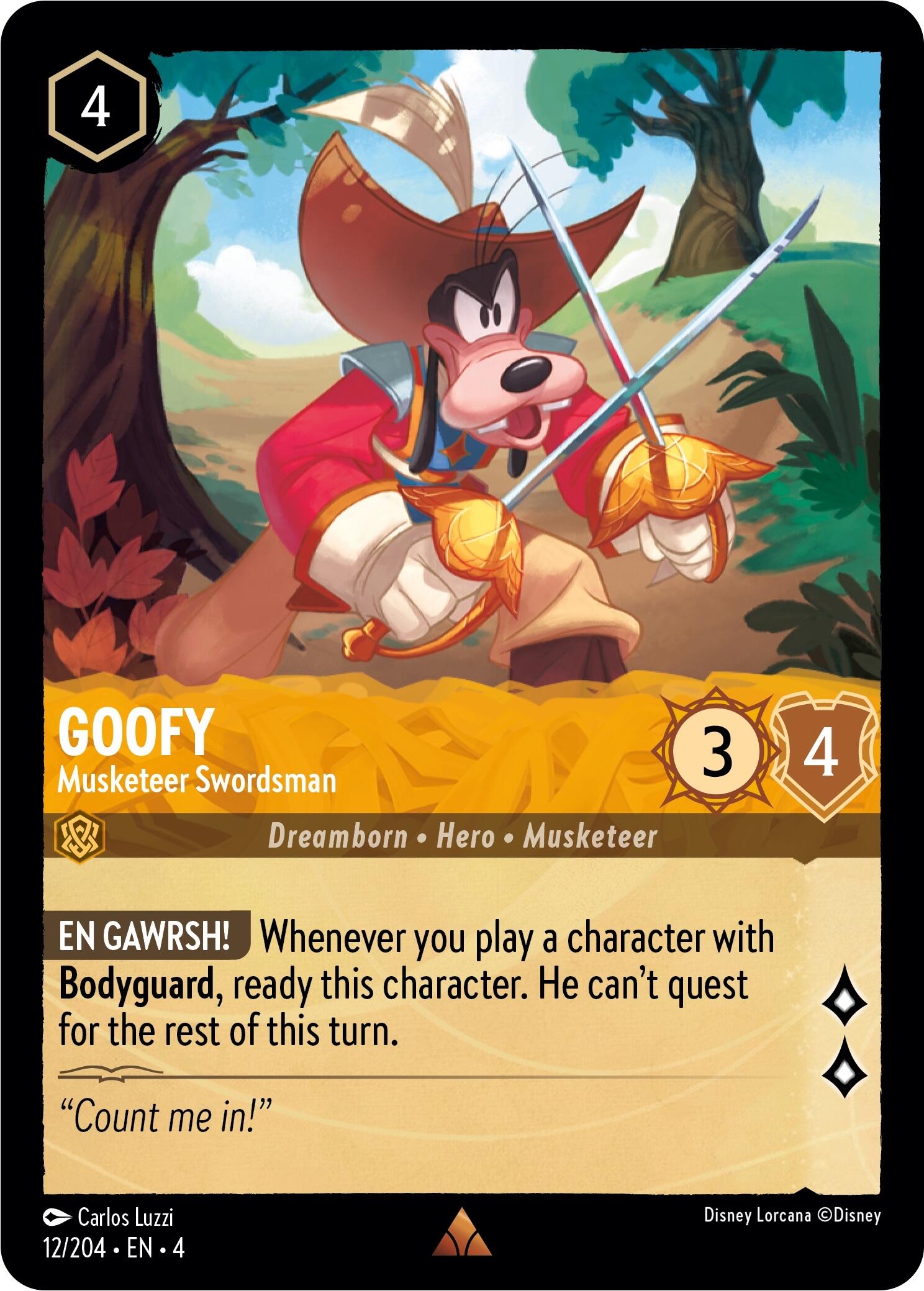 Goofy - Musketeer Swordsman (12/204) [Ursula's Return] | Webway Games