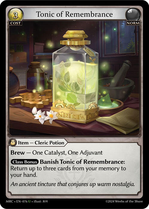Tonic of Remembrance (076) [Mercurial Heart] | Webway Games