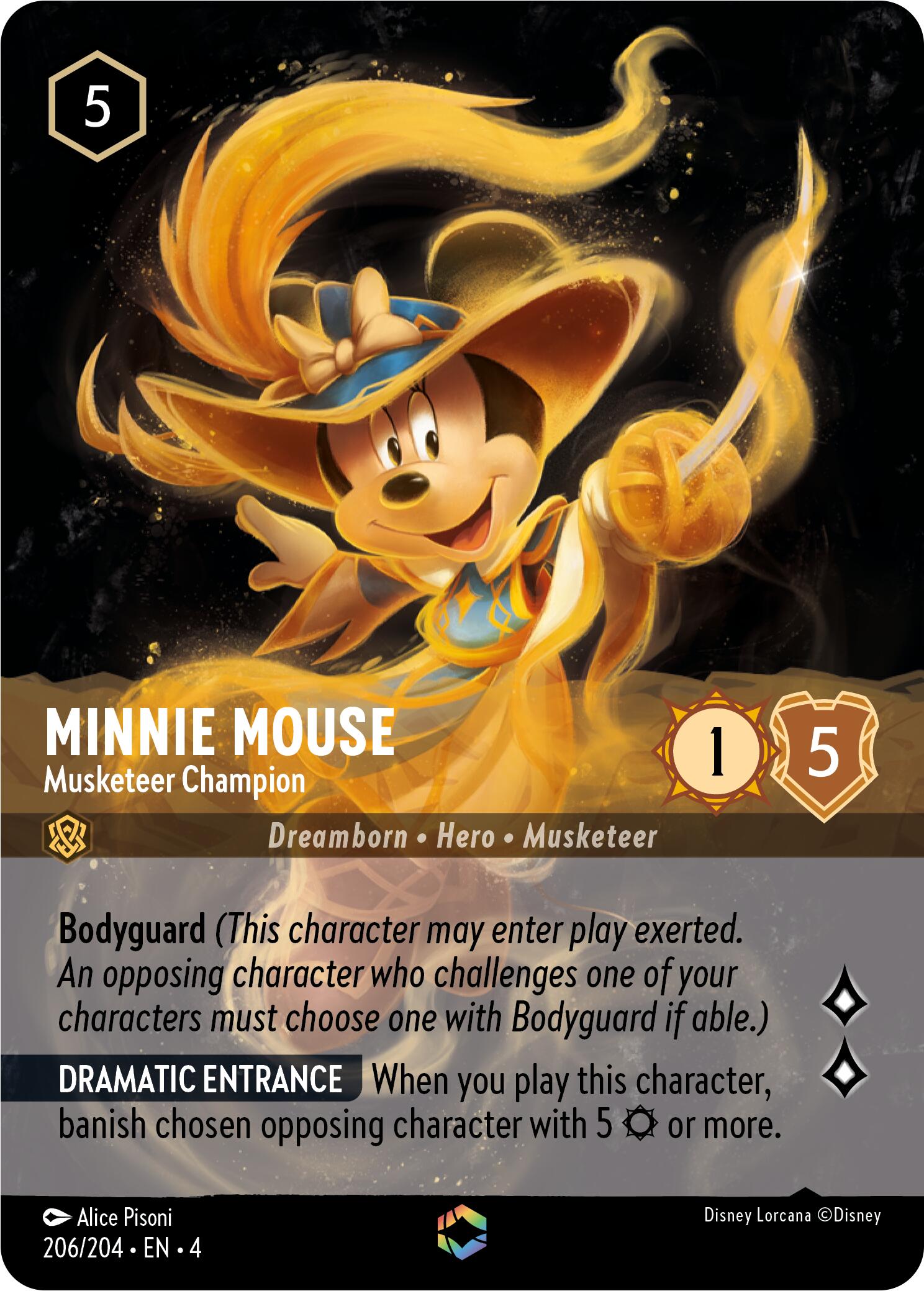 Minnie Mouse - Musketeer Champion (Enchanted) (206/204) [Ursula's Return] | Webway Games