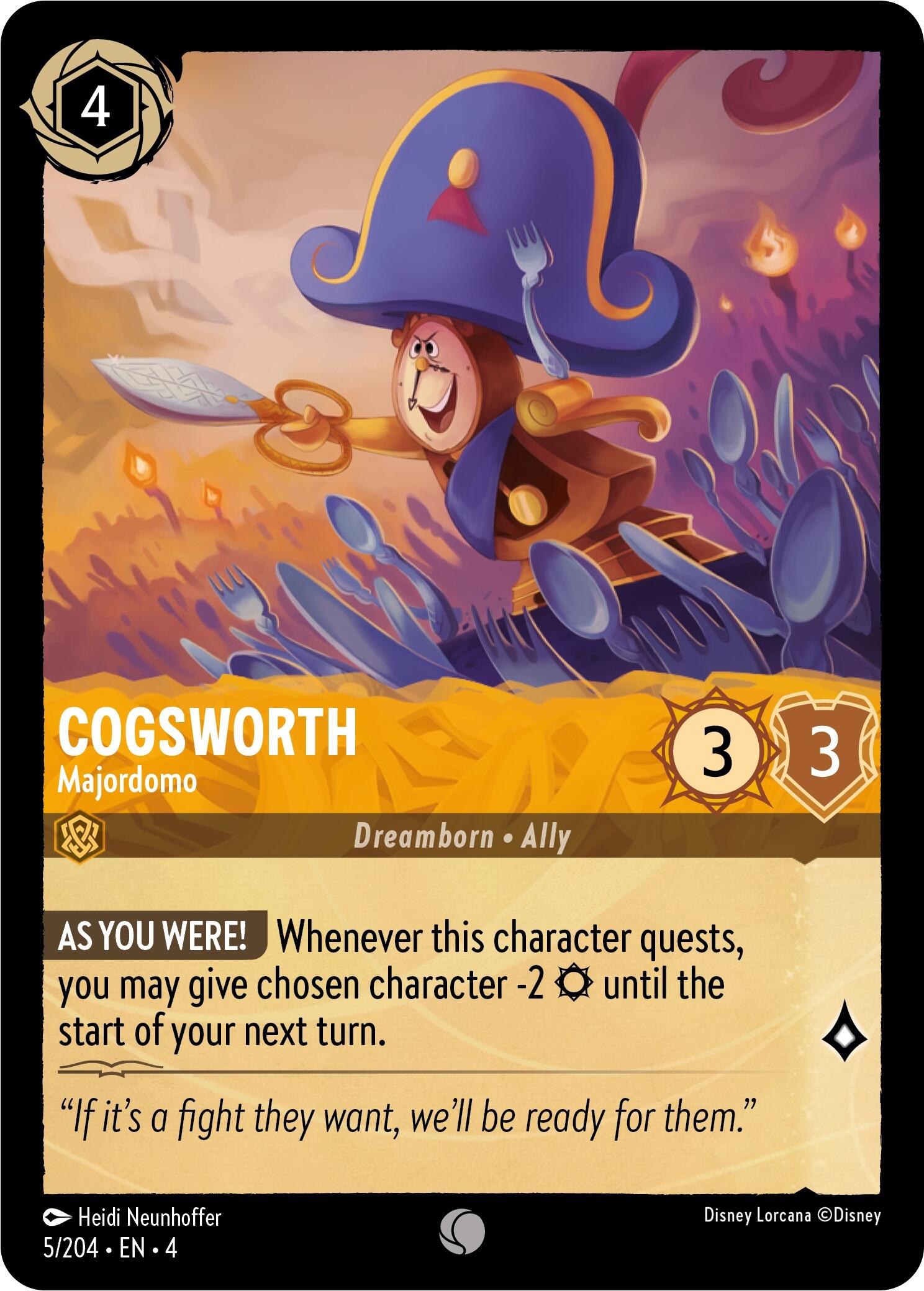 Cogsworth - Majordomo (5/204) [Ursula's Return] | Webway Games