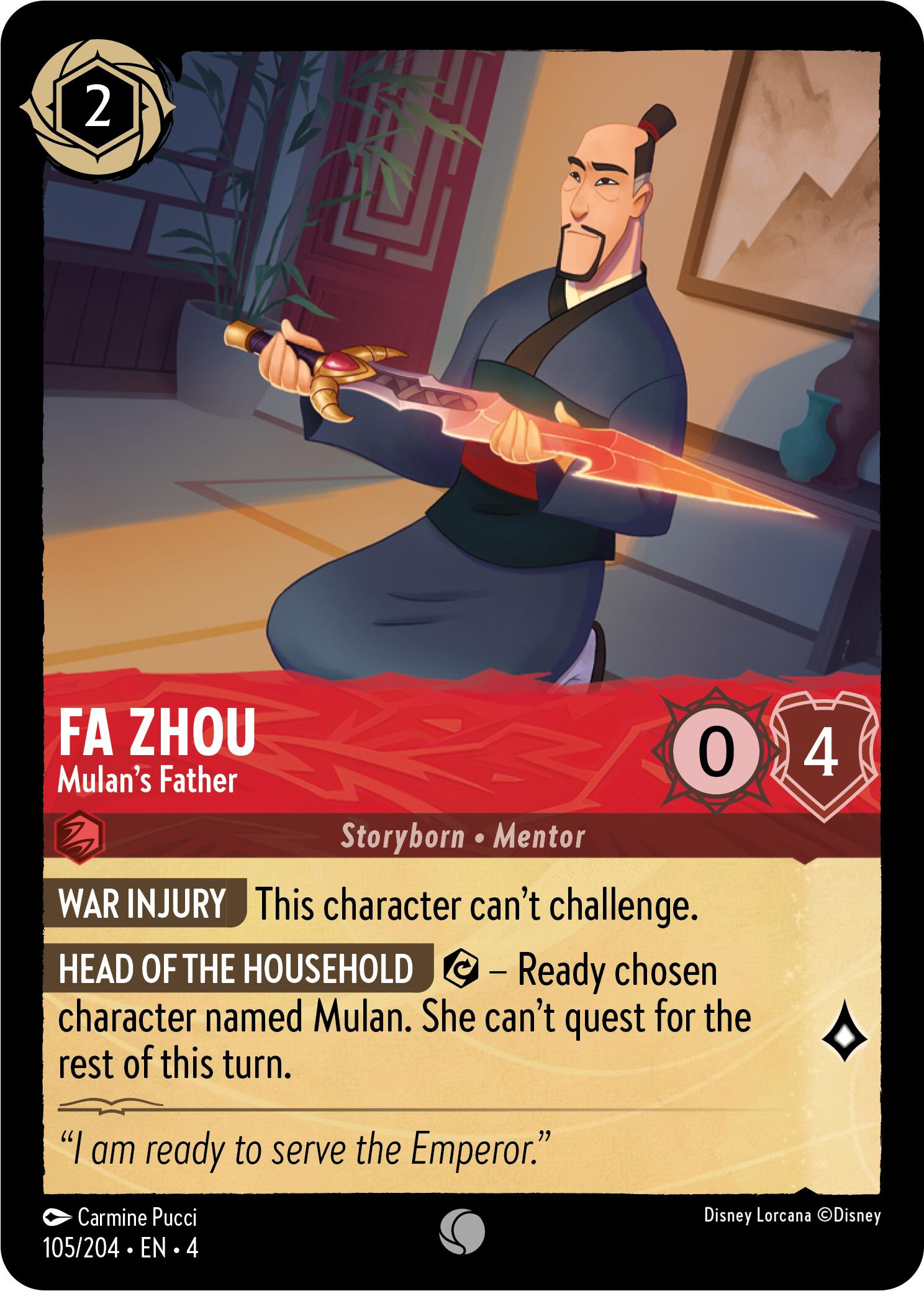 Fa Zhou - Mulan's Father (105/204) [Ursula's Return] | Webway Games