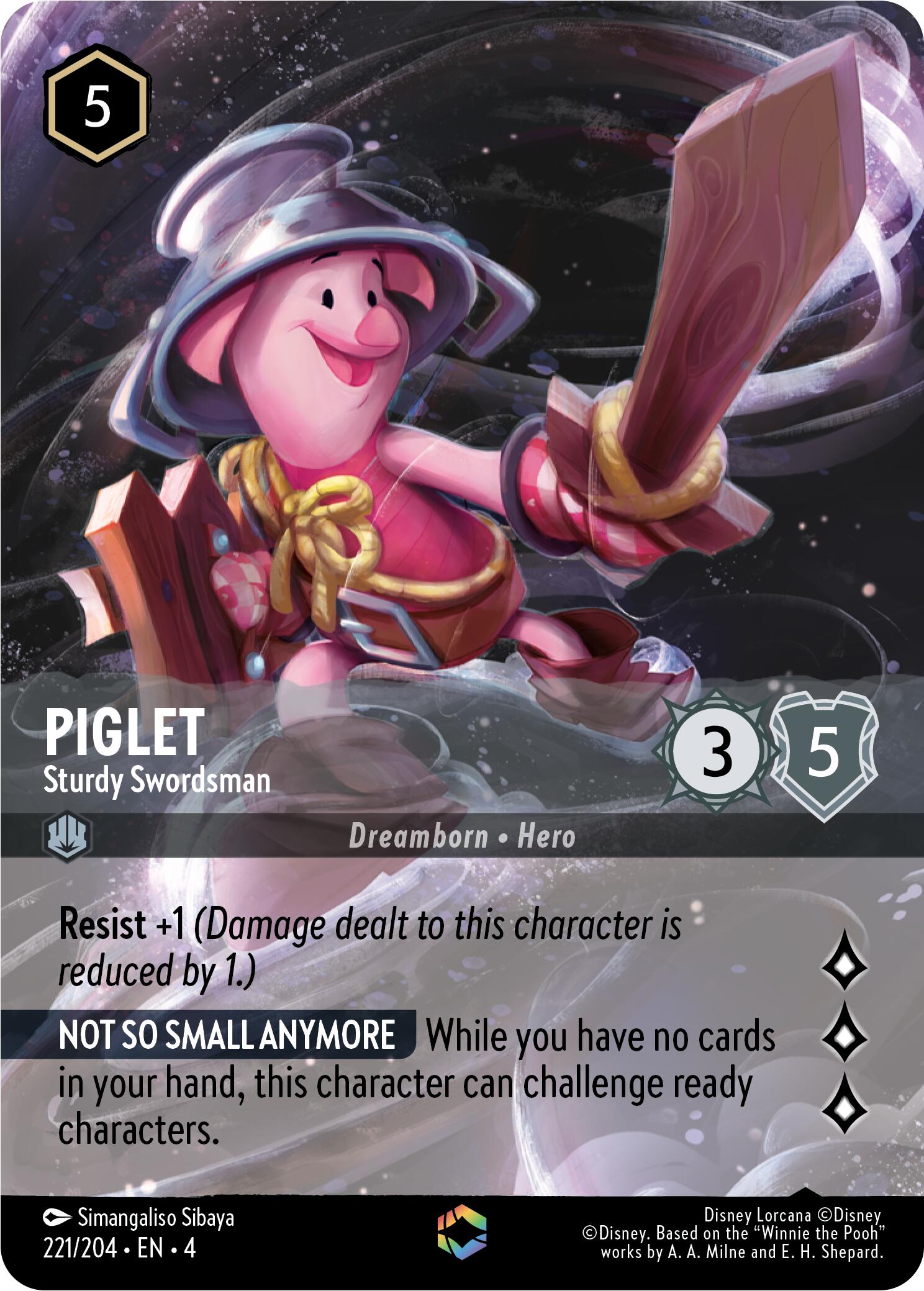 Piglet - Sturdy Swordsman (Enchanted) (221/204) [Ursula's Return] | Webway Games