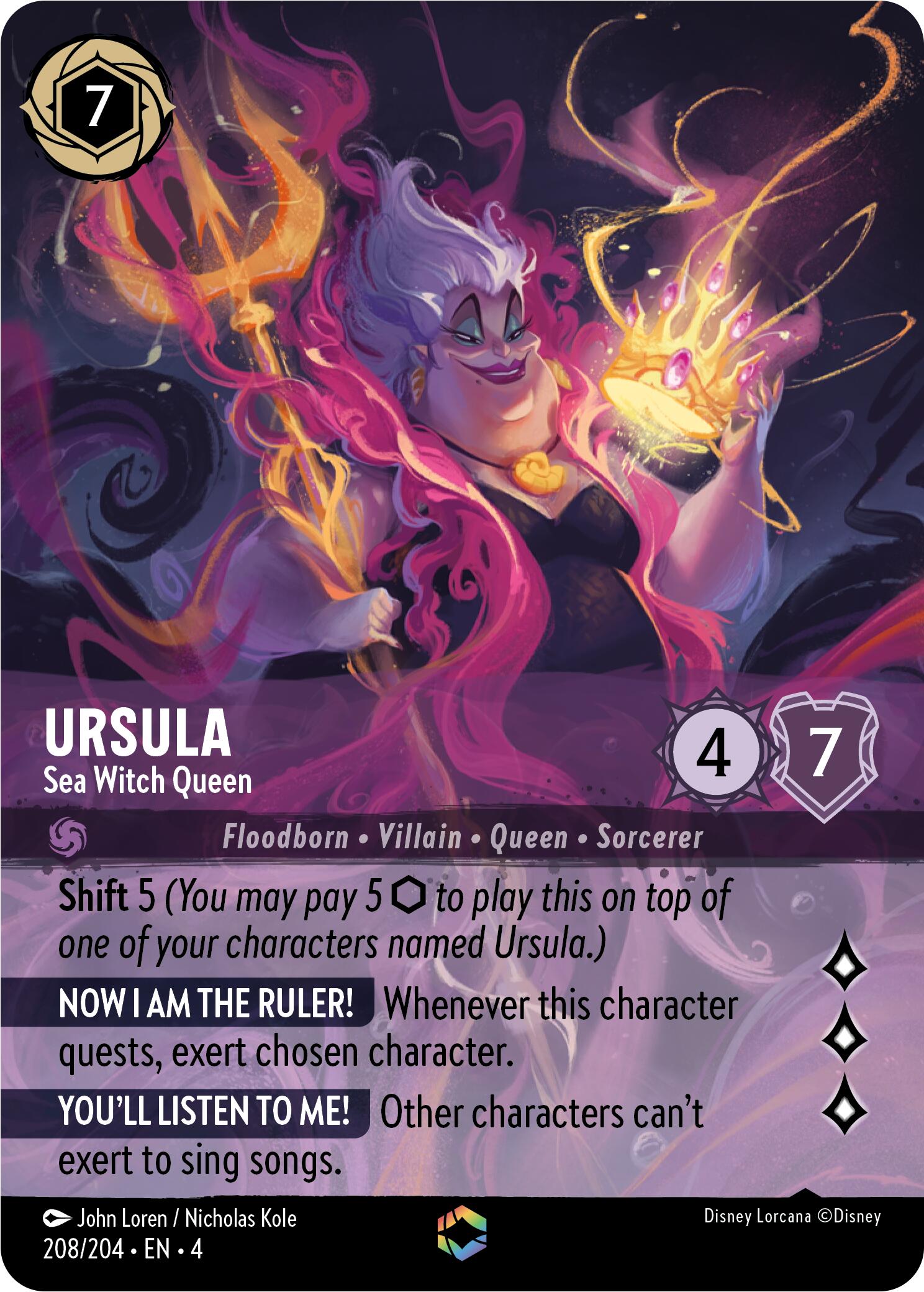 Ursula - Sea Witch Queen (Enchanted) (208/204) [Ursula's Return] | Webway Games