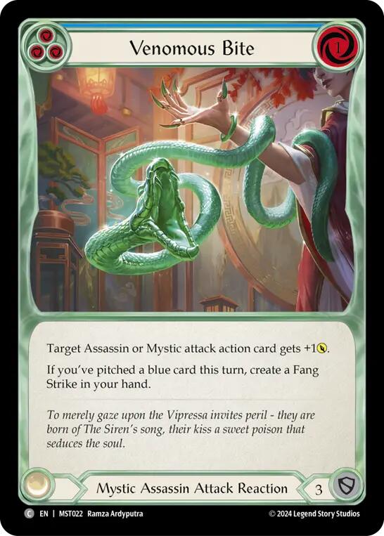 Venomous Bite (Blue) [MST022] (Part the Mistveil)  Rainbow Foil | Webway Games