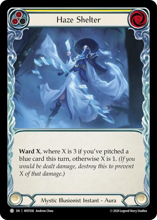Haze Shelter (Yellow) [MST038] (Part the Mistveil)  Rainbow Foil | Webway Games