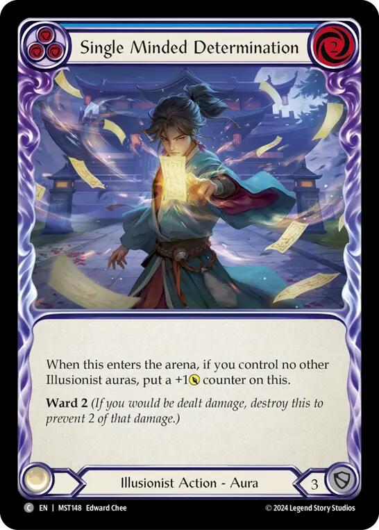 Single Minded Determination (Blue) [MST148] (Part the Mistveil)  Rainbow Foil | Webway Games