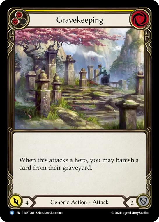 Gravekeeping (Yellow) [MST201] (Part the Mistveil)  Rainbow Foil | Webway Games