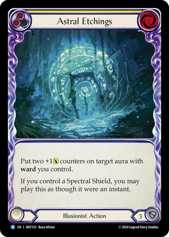Astral Etchings (Yellow) [MST135] (Part the Mistveil)  Rainbow Foil | Webway Games