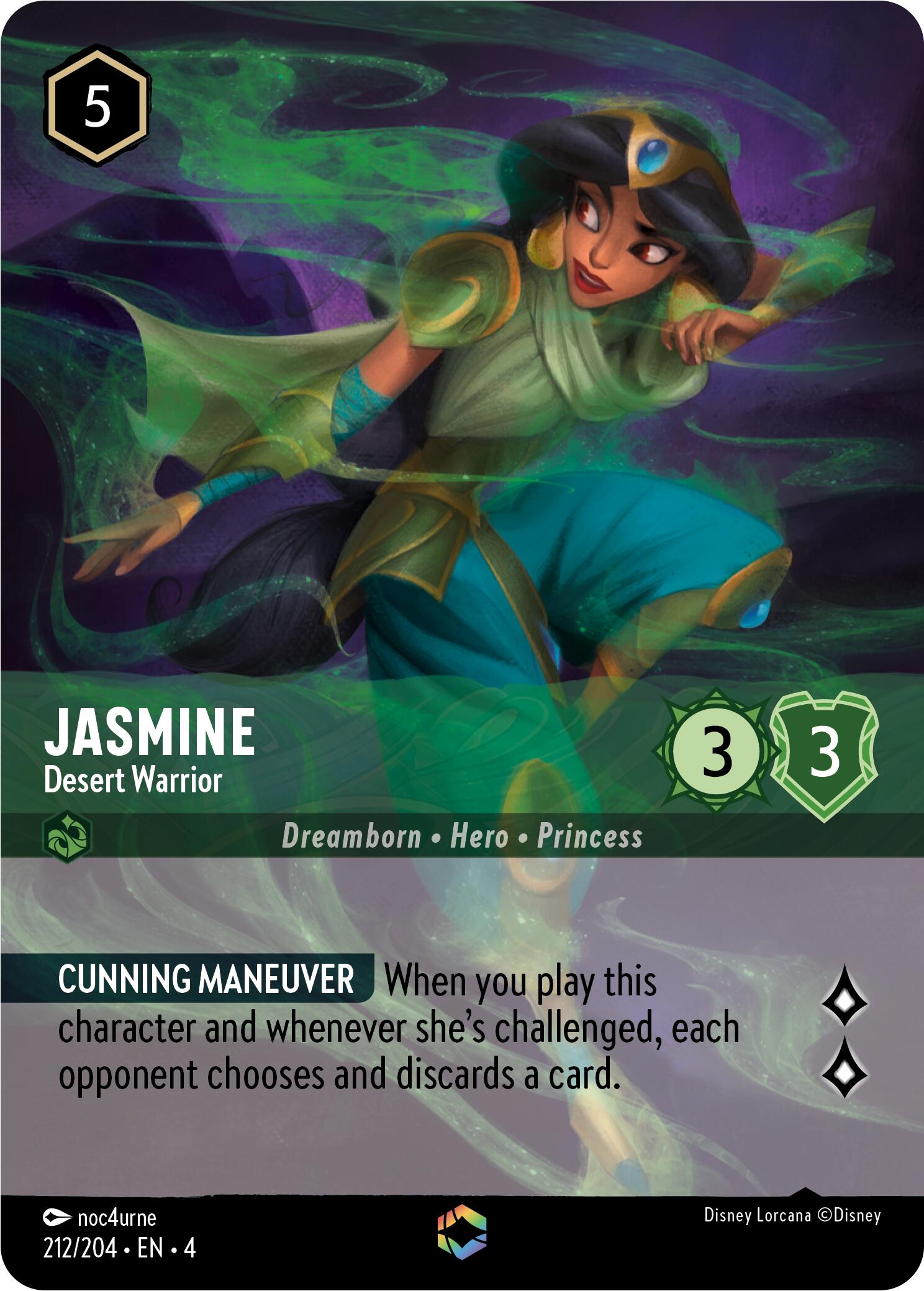 Jasmine - Desert Warrior (Enchanted) (212/204) [Ursula's Return] | Webway Games