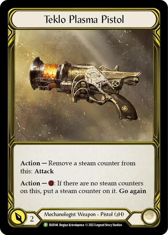Teklo Plasma Pistol (Golden) [FAB144] (Promo)  Cold Foil | Webway Games