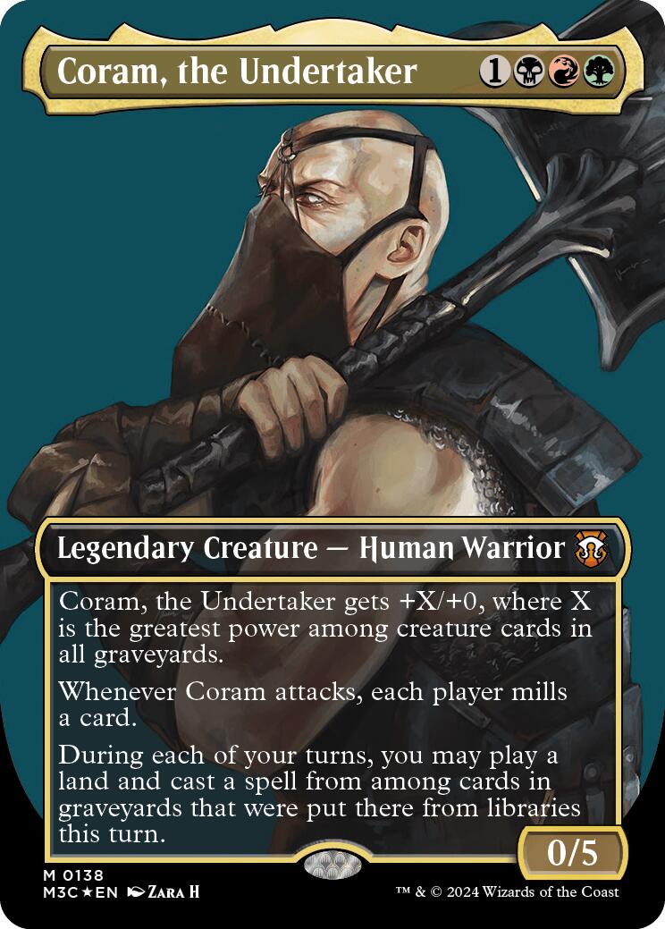 Coram, the Undertaker (Borderless) (Ripple Foil) [Modern Horizons 3 Commander] | Webway Games