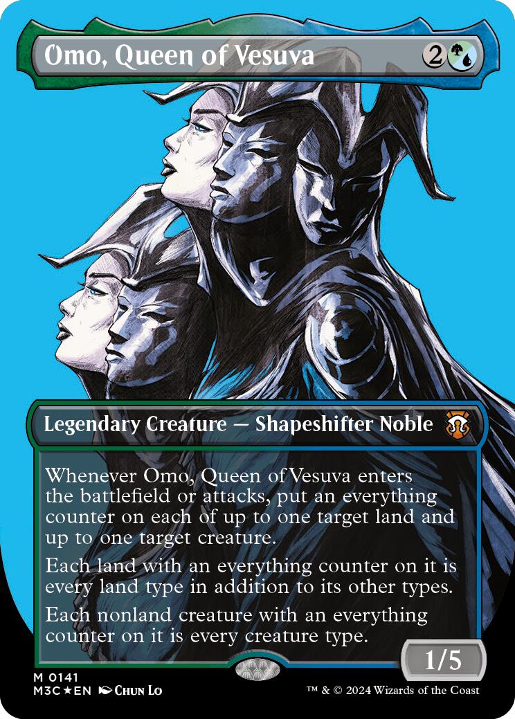 Omo, Queen of Vesuva (Borderless) (Ripple Foil) [Modern Horizons 3 Commander] | Webway Games