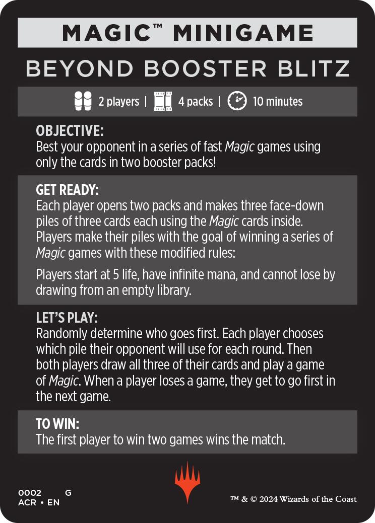 Beyond Booster Blitz (Magic Minigame) [Assassin's Creed Minigame] | Webway Games