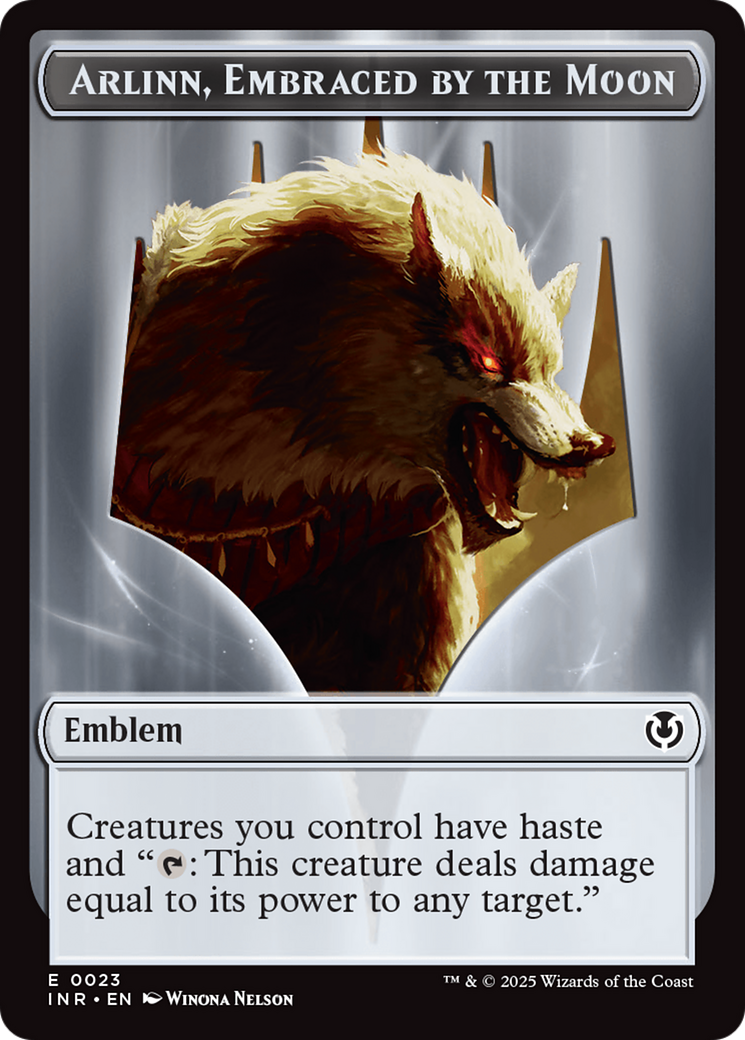 Wolf (0018) // Emblem - Arlinn, Embraces by the Moon Double-Sided Token [Innistrad Remastered Tokens] | Webway Games
