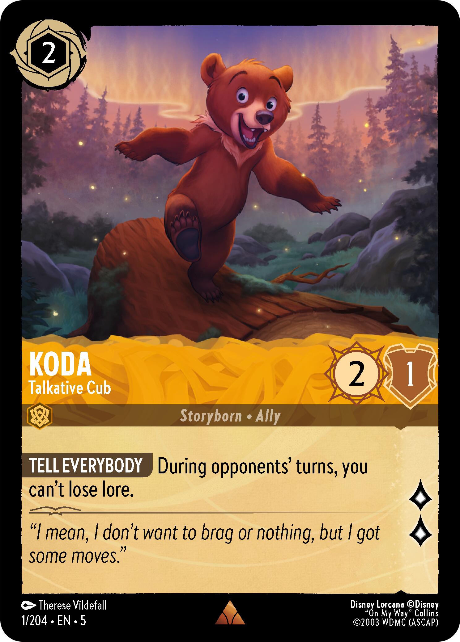 Koda - Talkative Cub (1/204) [Shimmering Skies] | Webway Games