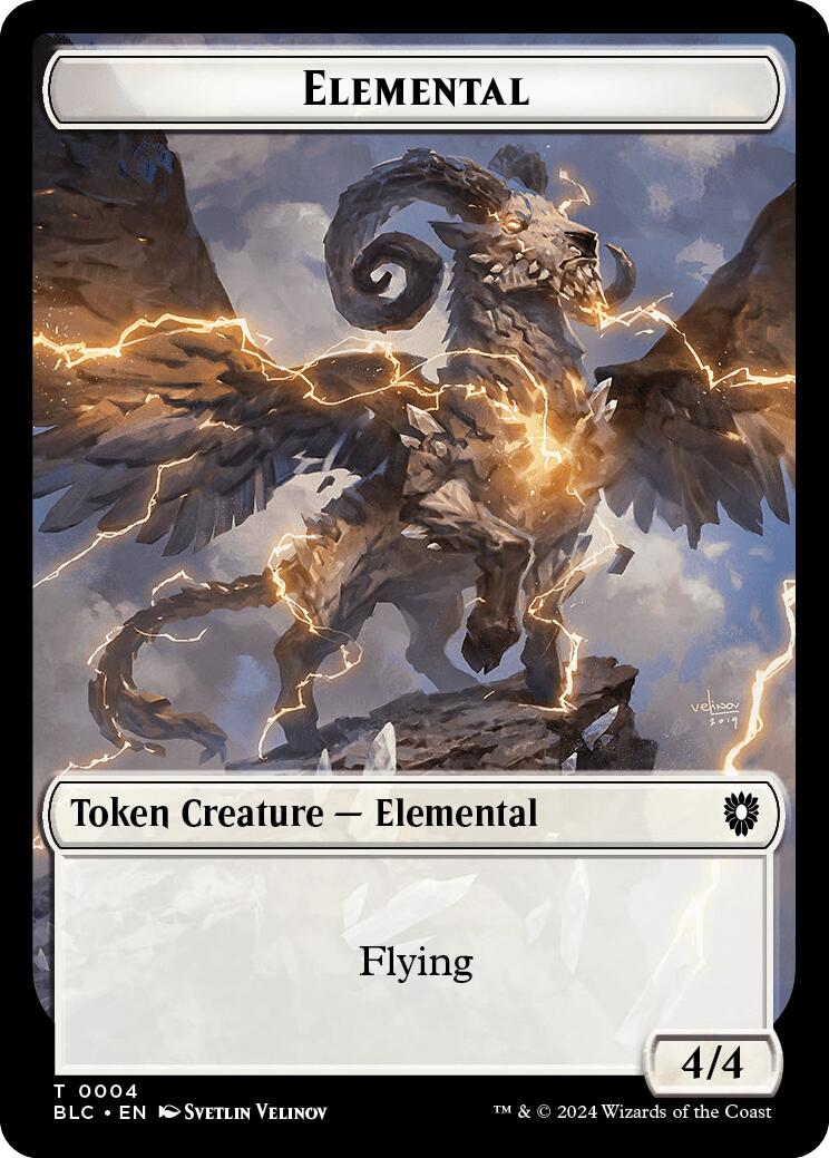 Elemental // Shark Double-Sided Token [Bloomburrow Commander Tokens] | Webway Games