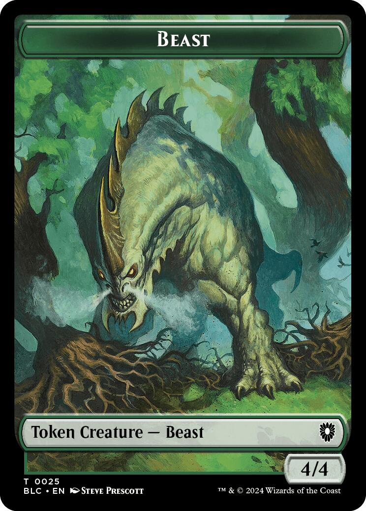 Cat // Beast (025) Double-Sided Token [Bloomburrow Commander Tokens] | Webway Games