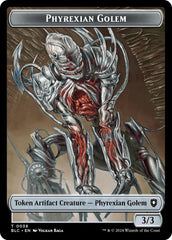 Phyrexian Golem // Faerie Double-Sided Token [Bloomburrow Commander Tokens] | Webway Games