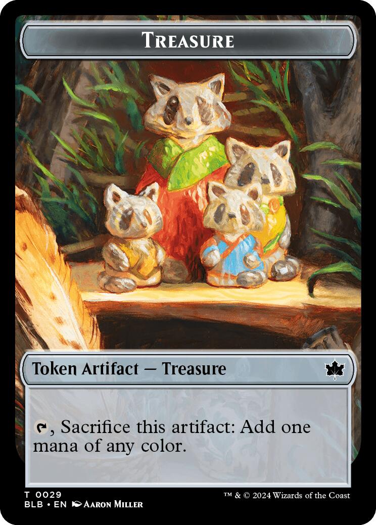 Saproling // Treasure Double-Sided Token [Bloomburrow Commander Tokens] | Webway Games