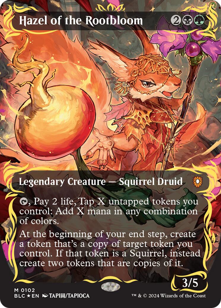 Hazel of the Rootbloom (Borderless) (Raised Foil) [Bloomburrow Commander] | Webway Games