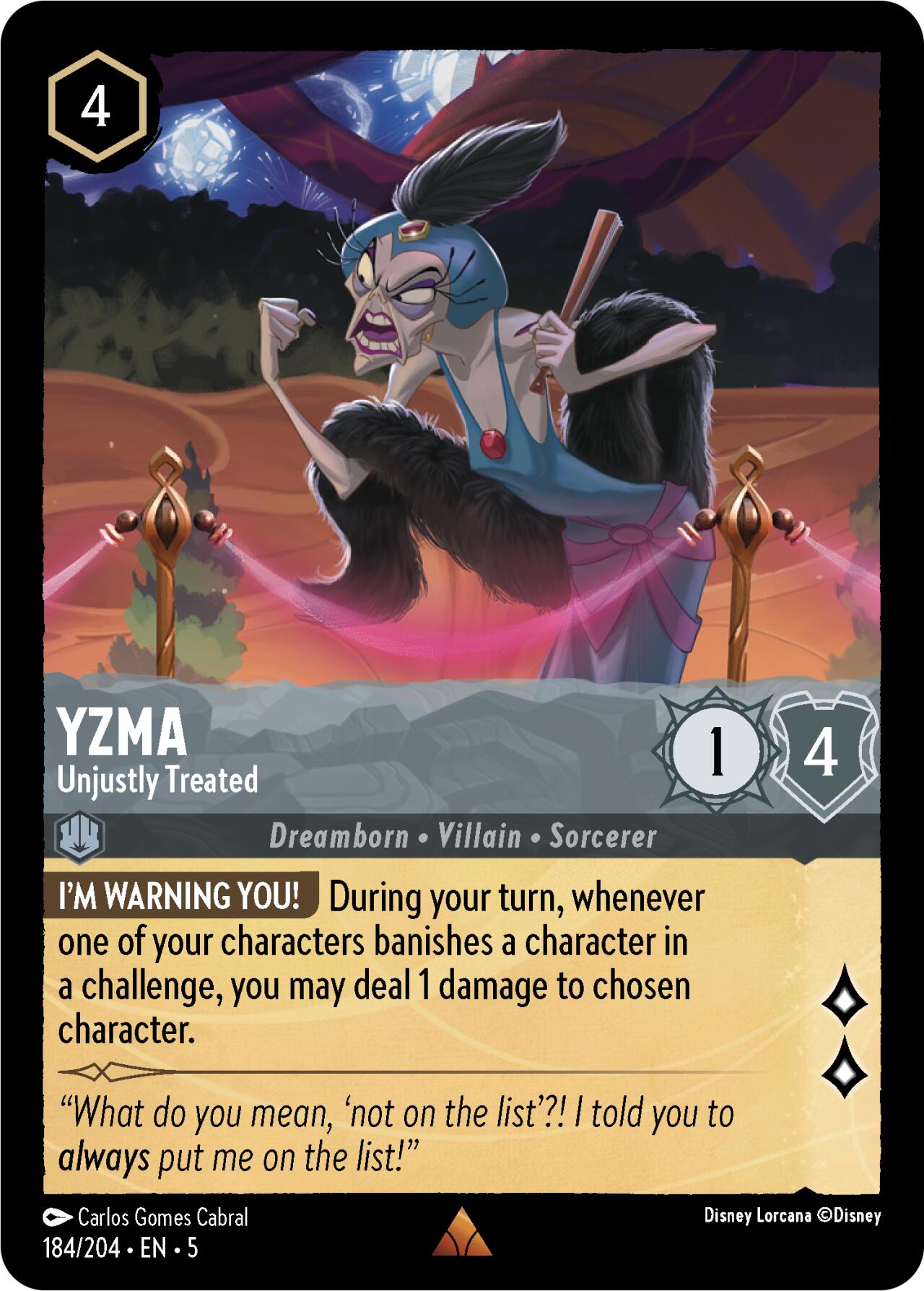 Yzma - Unjustly Treated (184/204) [Shimmering Skies] | Webway Games