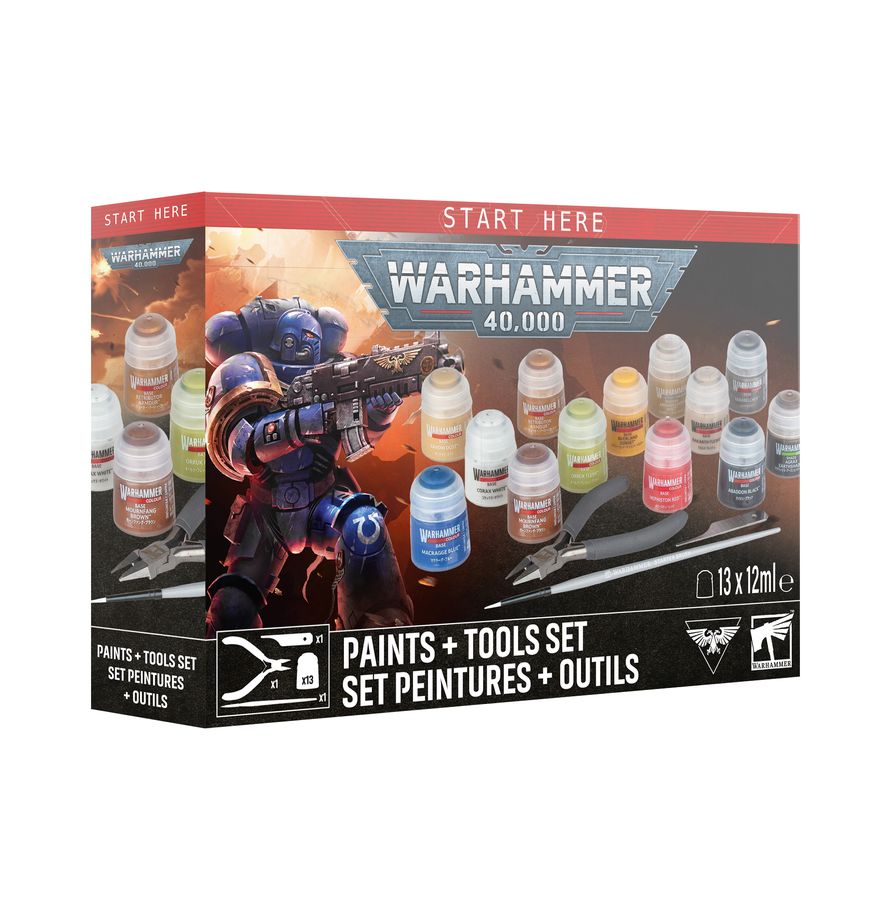 Warhammer 40K Paints + Tools Set | Webway Games