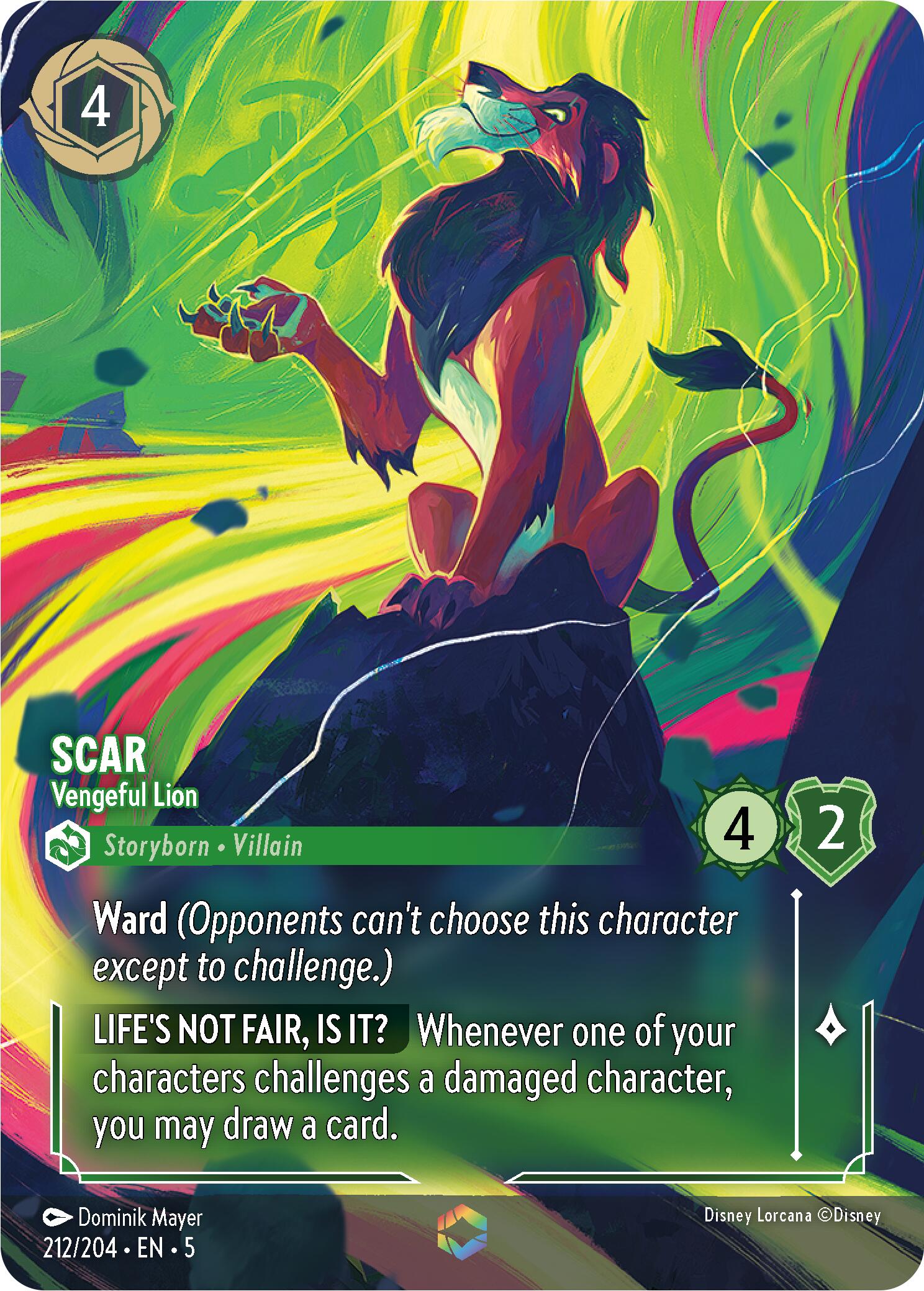 Scar - Vengeful Lion (Enchanted) (212/204) [Shimmering Skies] | Webway Games