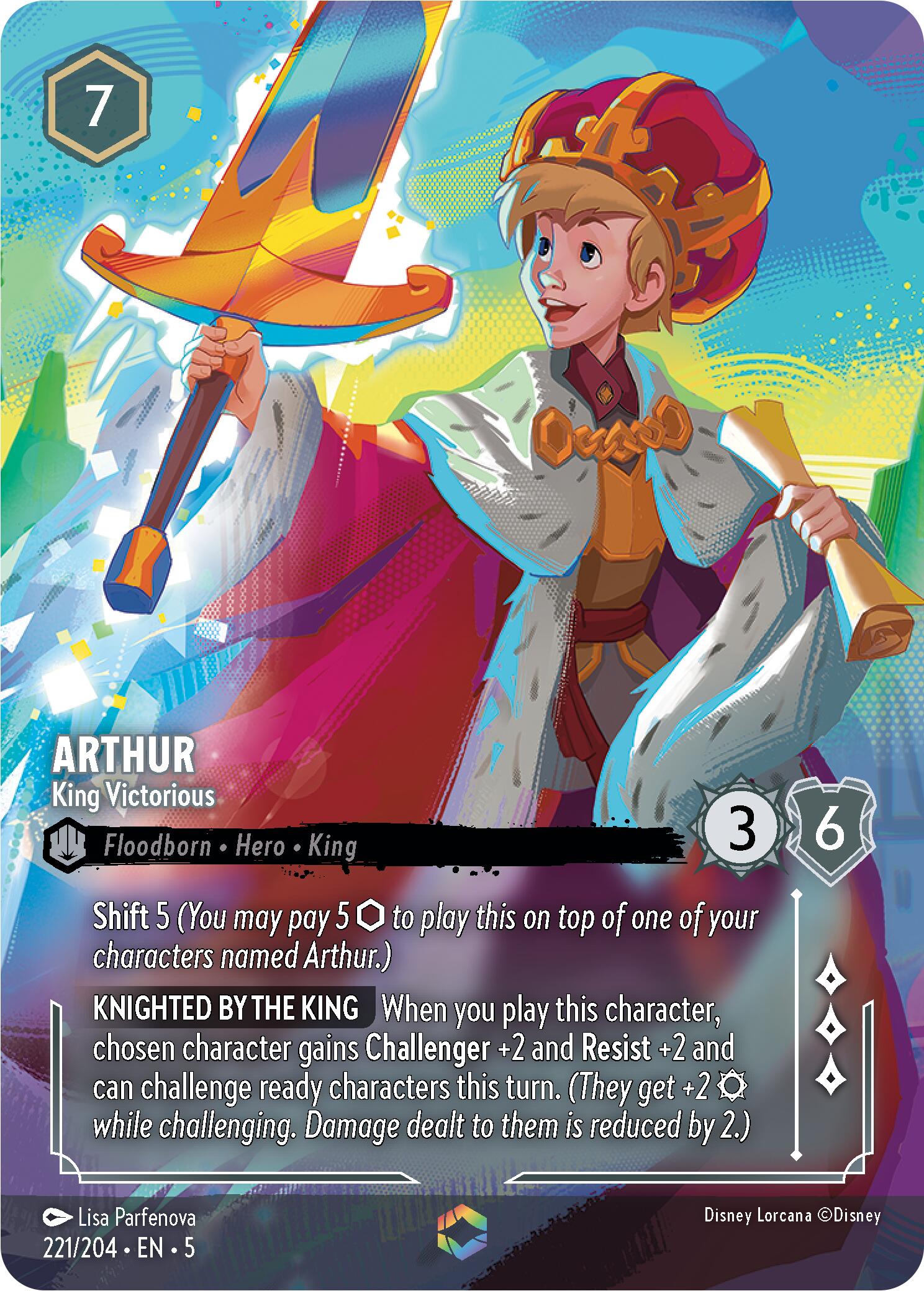 Arthur - King Victorious (Enchanted) (221/204) [Shimmering Skies] | Webway Games
