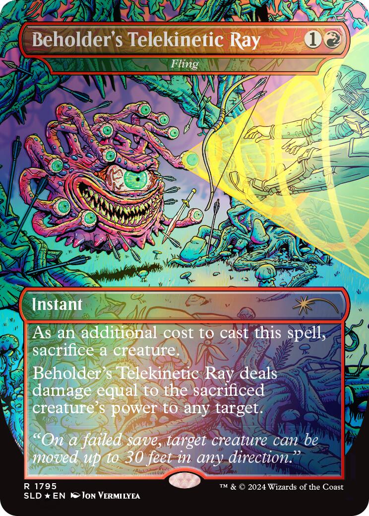 Beholder's Telekinetic Ray - Fling (Rainbow Foil) [Secret Lair Drop Series] | Webway Games