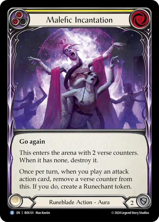 Malefic Incantation (Yellow) [ROS131] (Rosetta)  Rainbow Foil | Webway Games