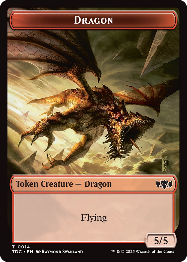 Dragon (0014) // Treasure Double-Sided Token [Tarkir: Dragonstorm Commander Tokens] | Webway Games