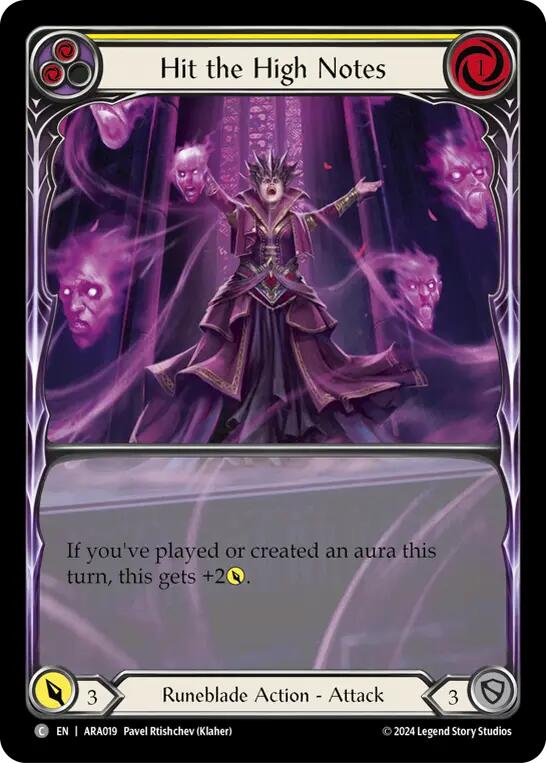 Hit the High Notes (Yellow) [ARA019] (Rosetta Aurora Blitz Deck) | Webway Games