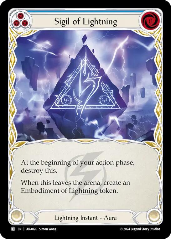 Sigil of Lightning [ARA026] (Rosetta Aurora Blitz Deck) | Webway Games