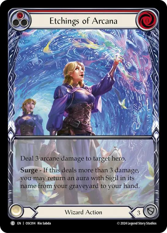 Etchings of Arcana (Red) [OSC014] (Rosetta Oscilio Blitz Deck) | Webway Games