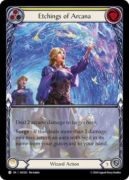 Etchings of Arcana (Yellow) [OSC021] (Rosetta Oscilio Blitz Deck) | Webway Games