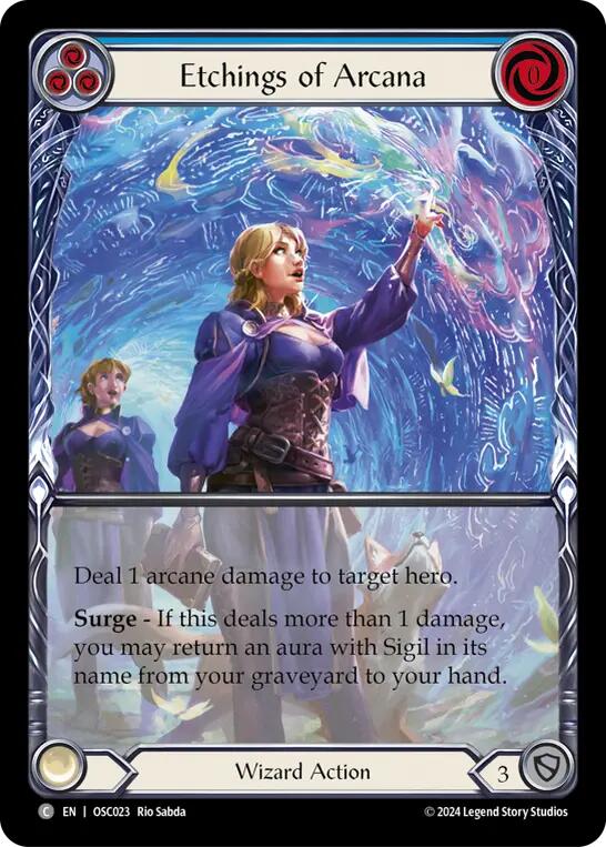 Etchings of Arcana (Blue) [OSC023] (Rosetta Oscilio Blitz Deck) | Webway Games