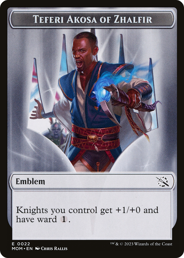 Treasure (20) // Teferi Akosa of Zhalfir Emblem Double-Sided Token [March of the Machine Tokens] | Webway Games