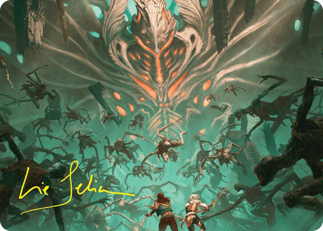 Valgavoth's Onslaught Art Card (Gold-Stamped Signature) [Duskmourn: House of Horror Art Series] | Webway Games