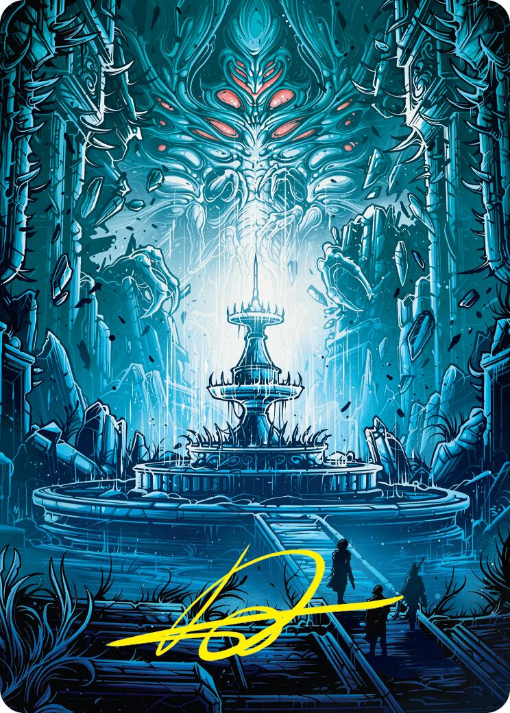 Island Art Card (Gold-Stamped Signature) [Duskmourn: House of Horror Art Series] | Webway Games