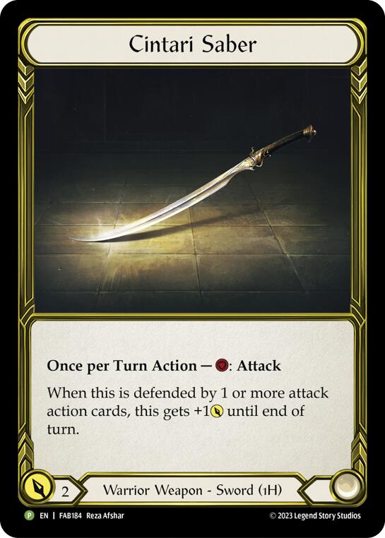 Cintari Saber [FAB184] (Promo)  Cold Foil | Webway Games