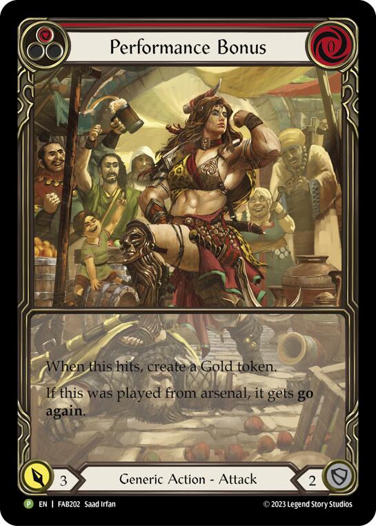Performance Bonus (Red) (Cold Foil) [FAB202] (Promo)  Rainbow Foil | Webway Games