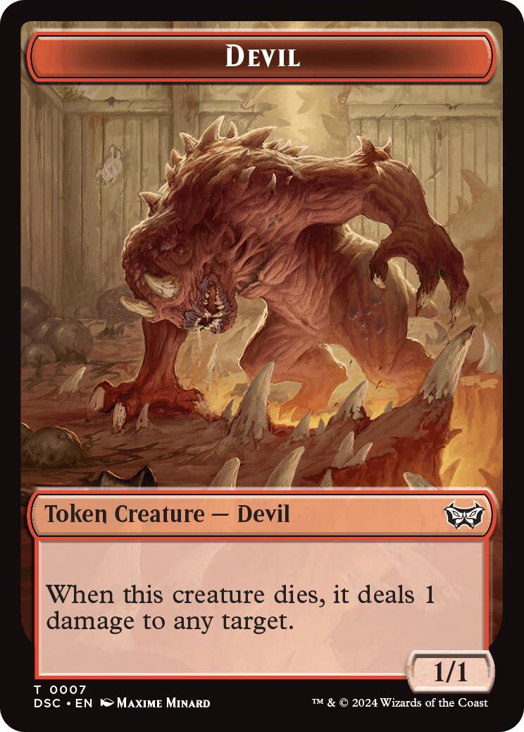 Devil // Scarecrow Double-Sided Token [Duskmourn: House of Horror Commander Tokens] | Webway Games
