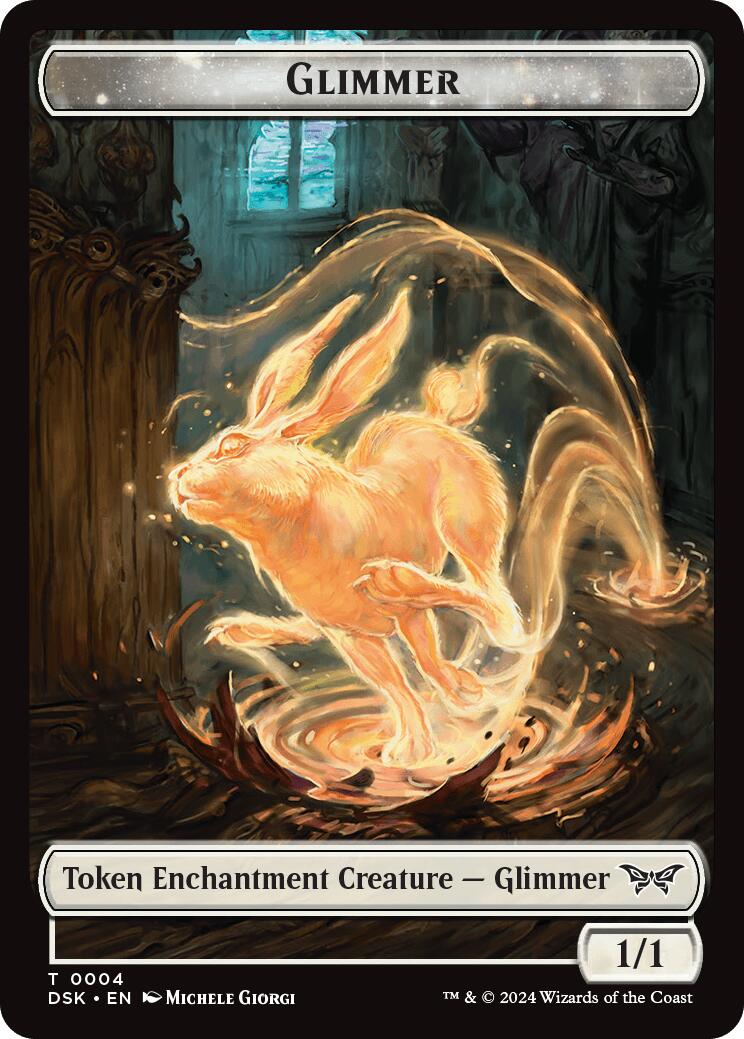 Glimmer // Scarecrow Double-Sided Token [Duskmourn: House of Horror Commander Tokens] | Webway Games