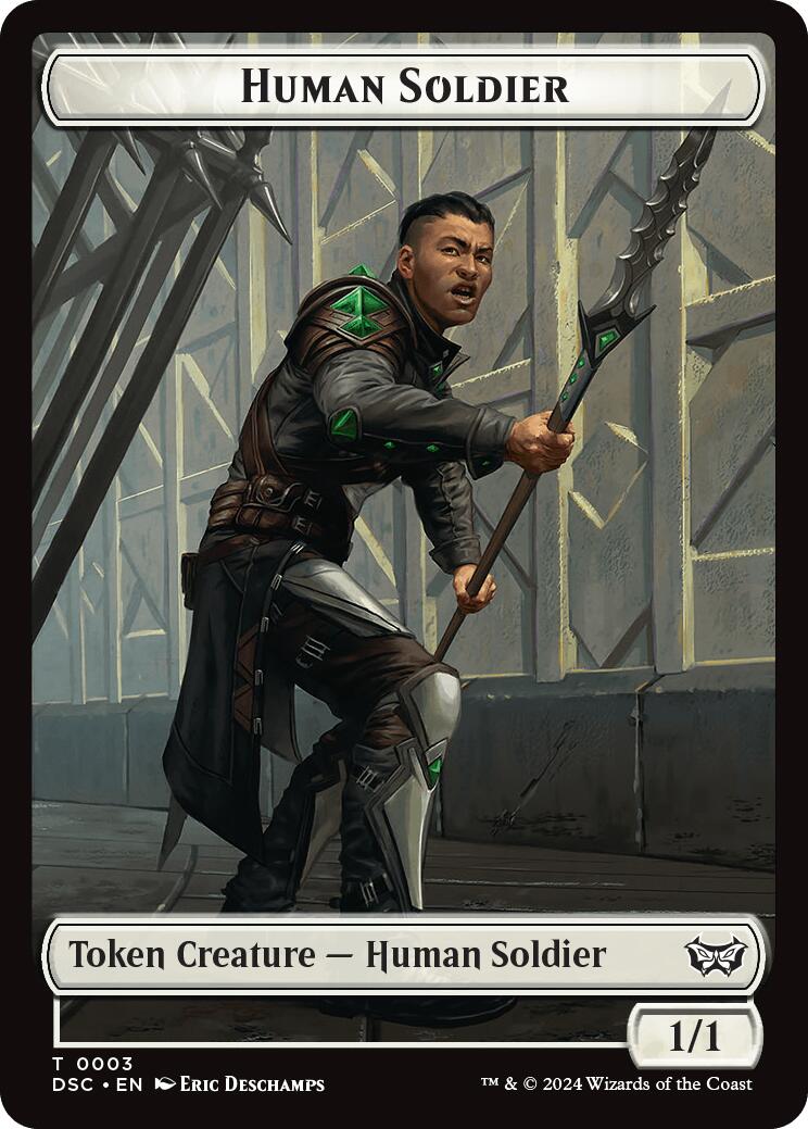 Human Soldier // Scarecrow Double-Sided Token [Duskmourn: House of Horror Commander Tokens] | Webway Games