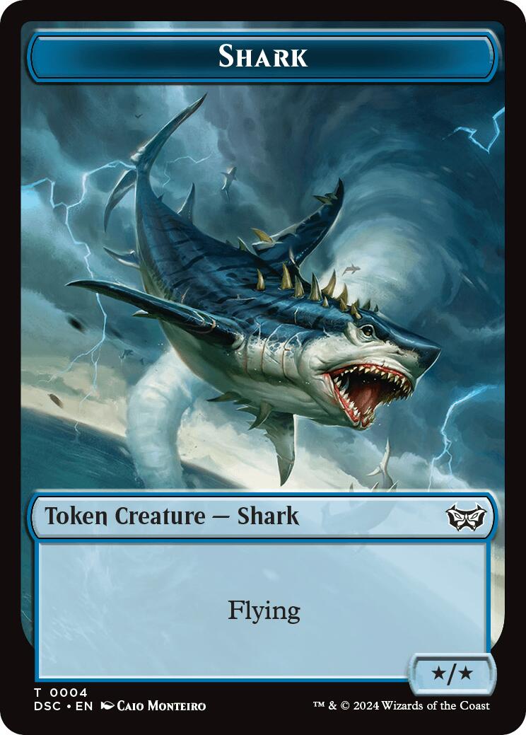 Shark // Copy Double-Sided Token [Duskmourn: House of Horror Commander Tokens] | Webway Games