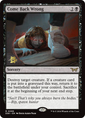 Come Back Wrong (0086) [Duskmourn: House of Horror Prerelease Promos] | Webway Games