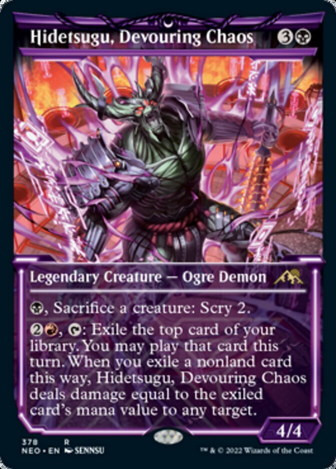 Hidetsugu, Devouring Chaos (Showcase Soft Glow) [Kamigawa: Neon Dynasty] | Webway Games